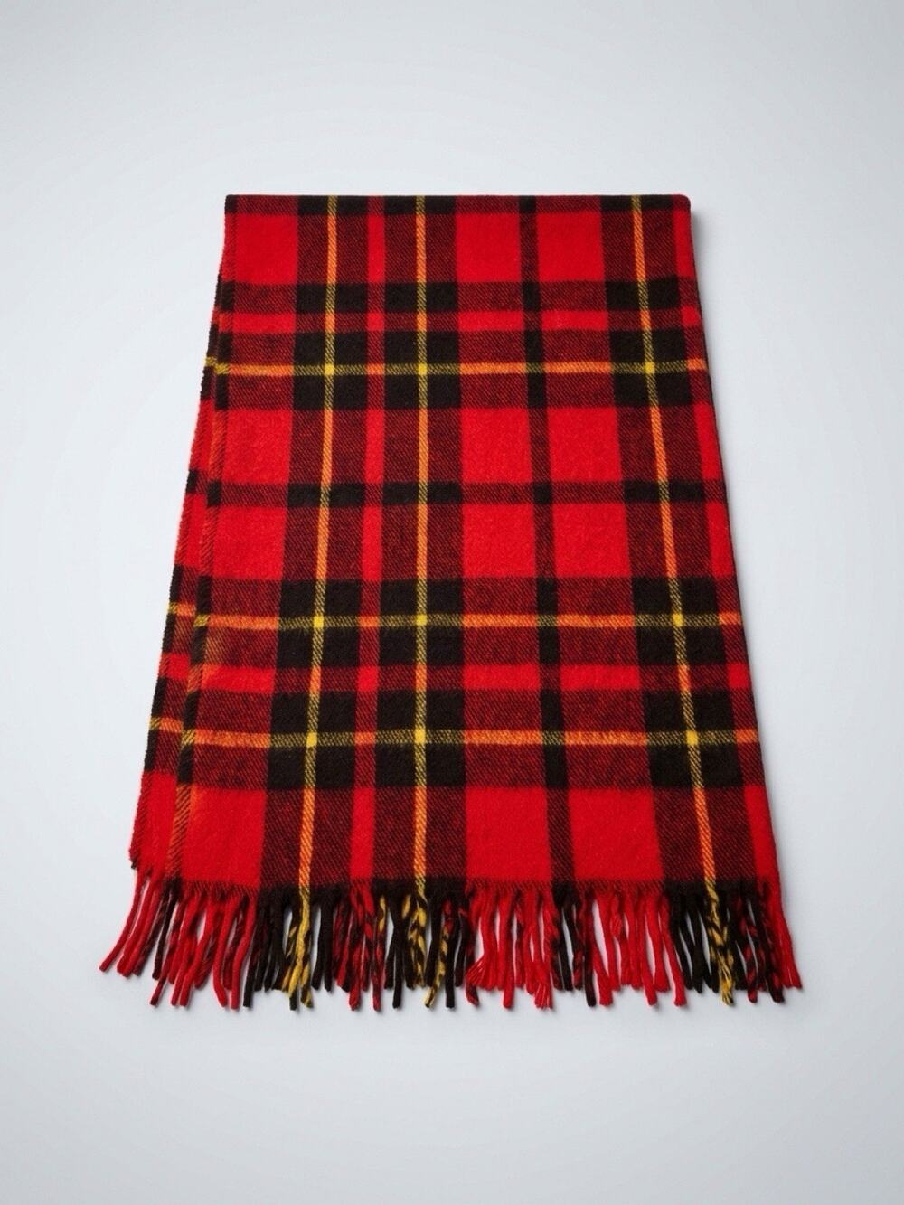 Acrylic Blanket Fringed Faribault Woolen Mills Throw Stadium Plaid Tartan Cozy